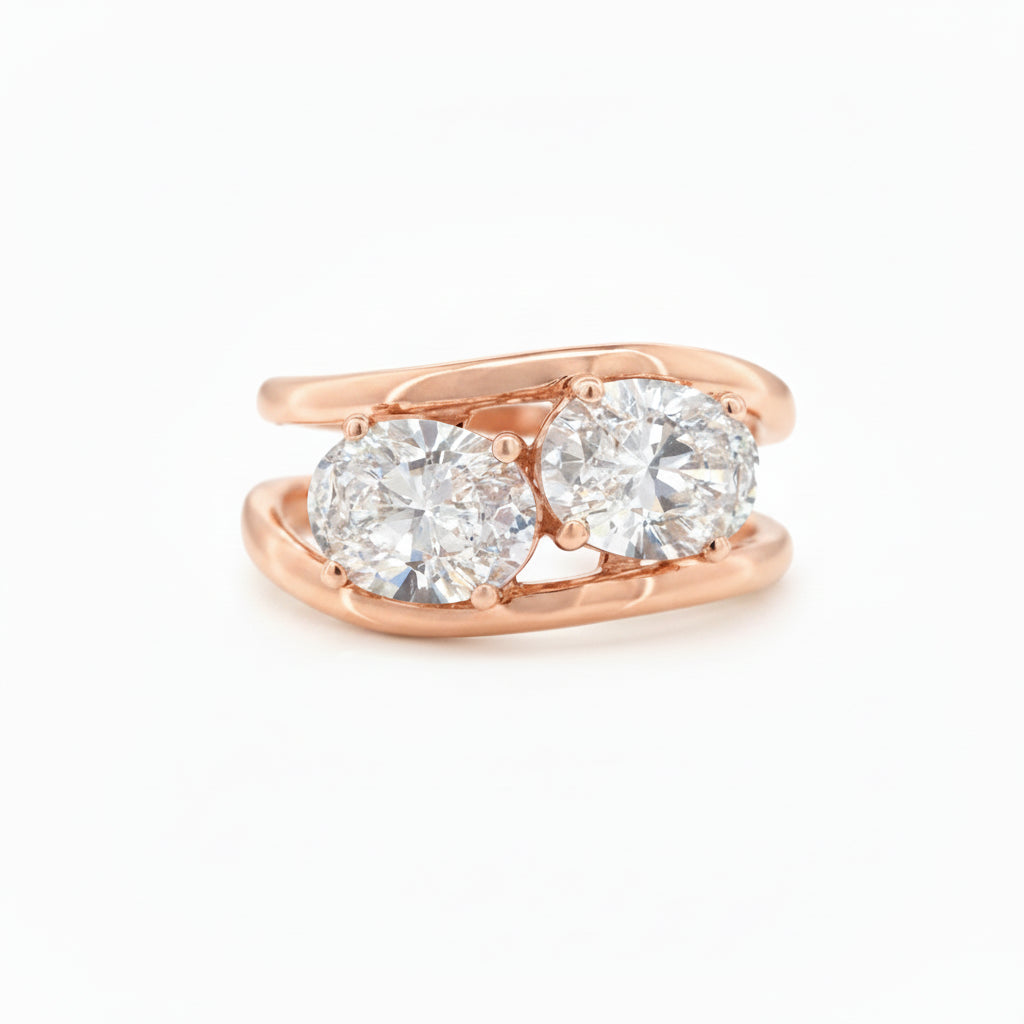 Oval Twin Solitaire Ring