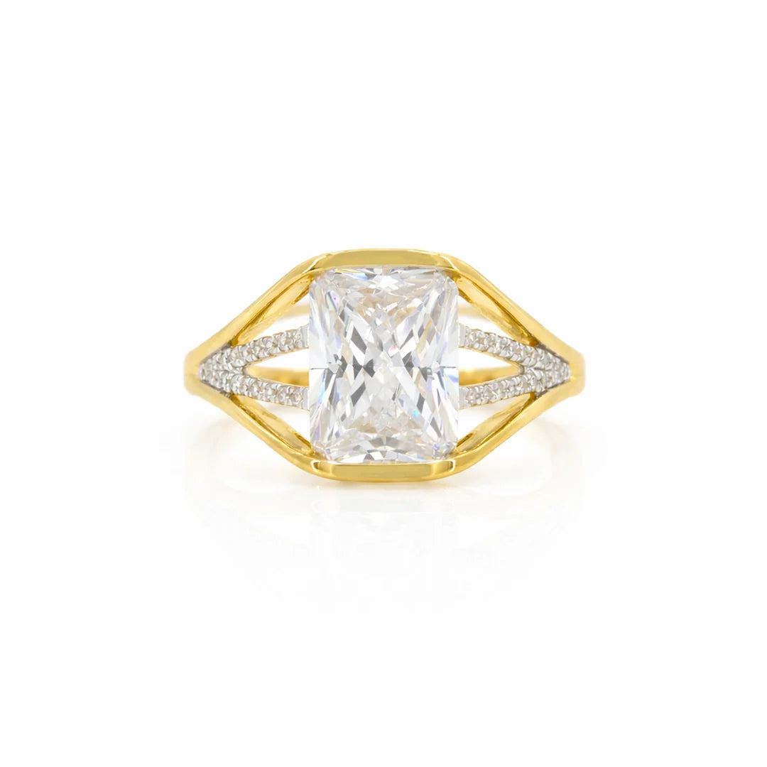 Cushion Split Solitaire Ring
