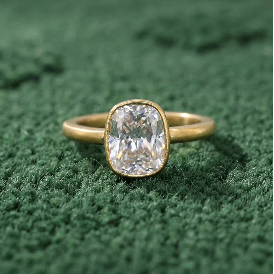 Cushion Bezelle Solitaire Ring