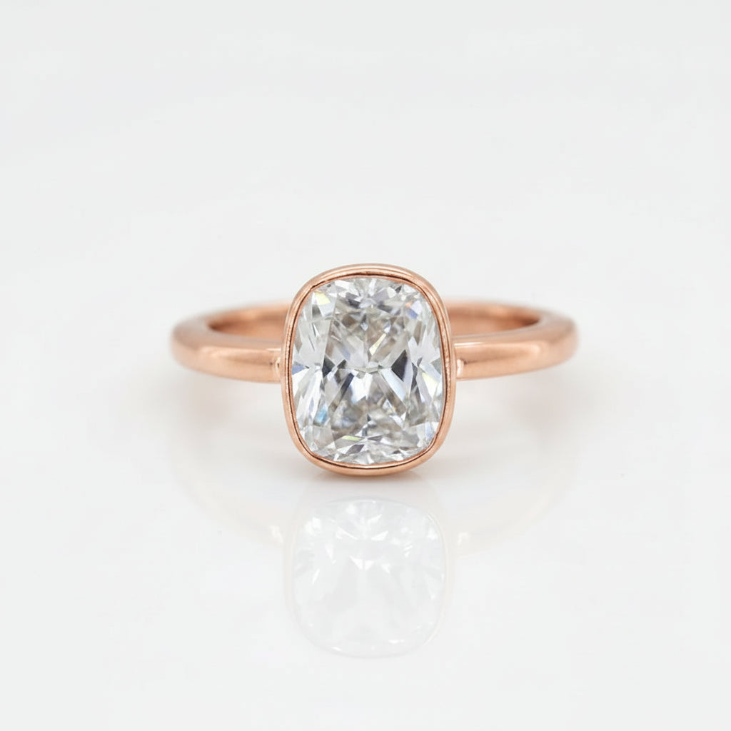 Cushion Bezelle Solitaire Ring