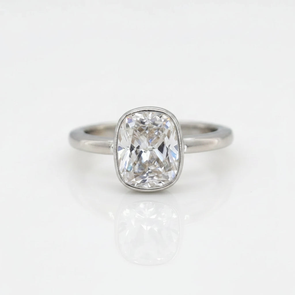 Cushion Bezelle Solitaire Ring