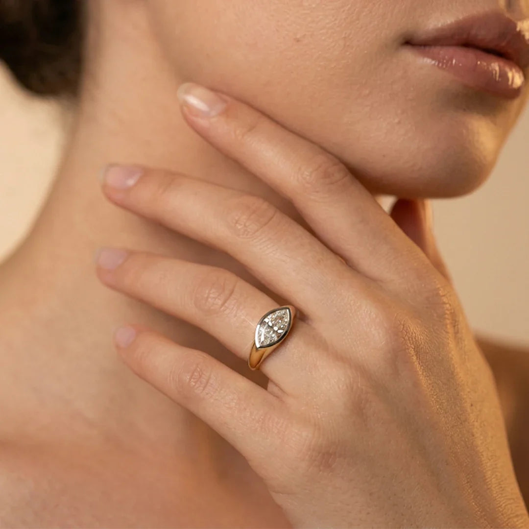 Gold Marquise Sleek Ring