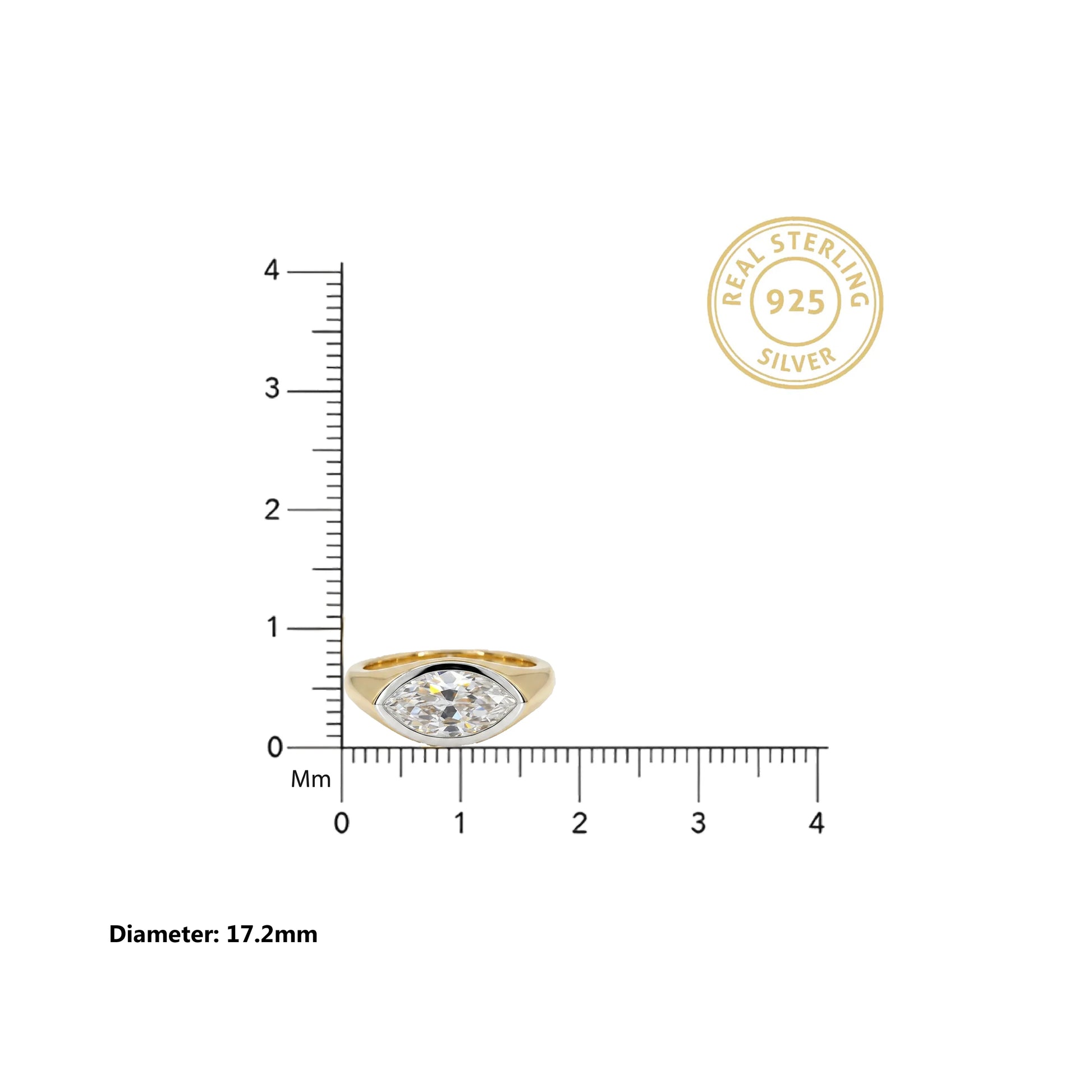 Gold Marquise Sleek Ring