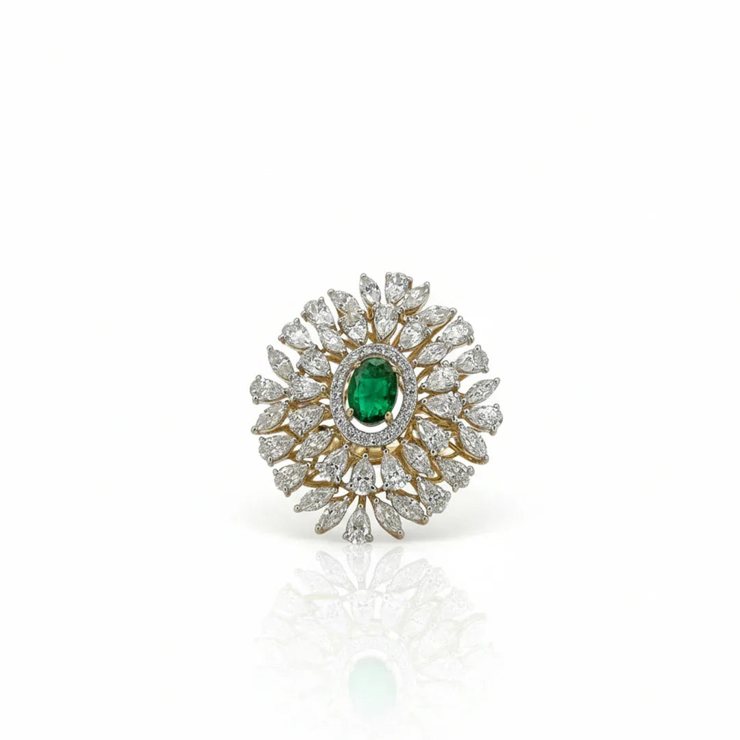 Oval Green Solara Bloom Ring