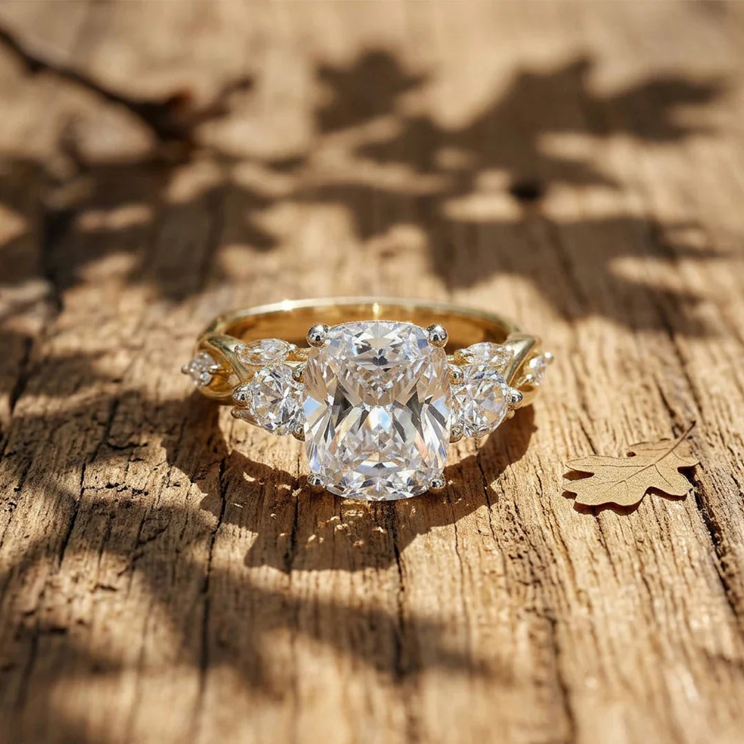 Cushion Crown Solitaire Ring