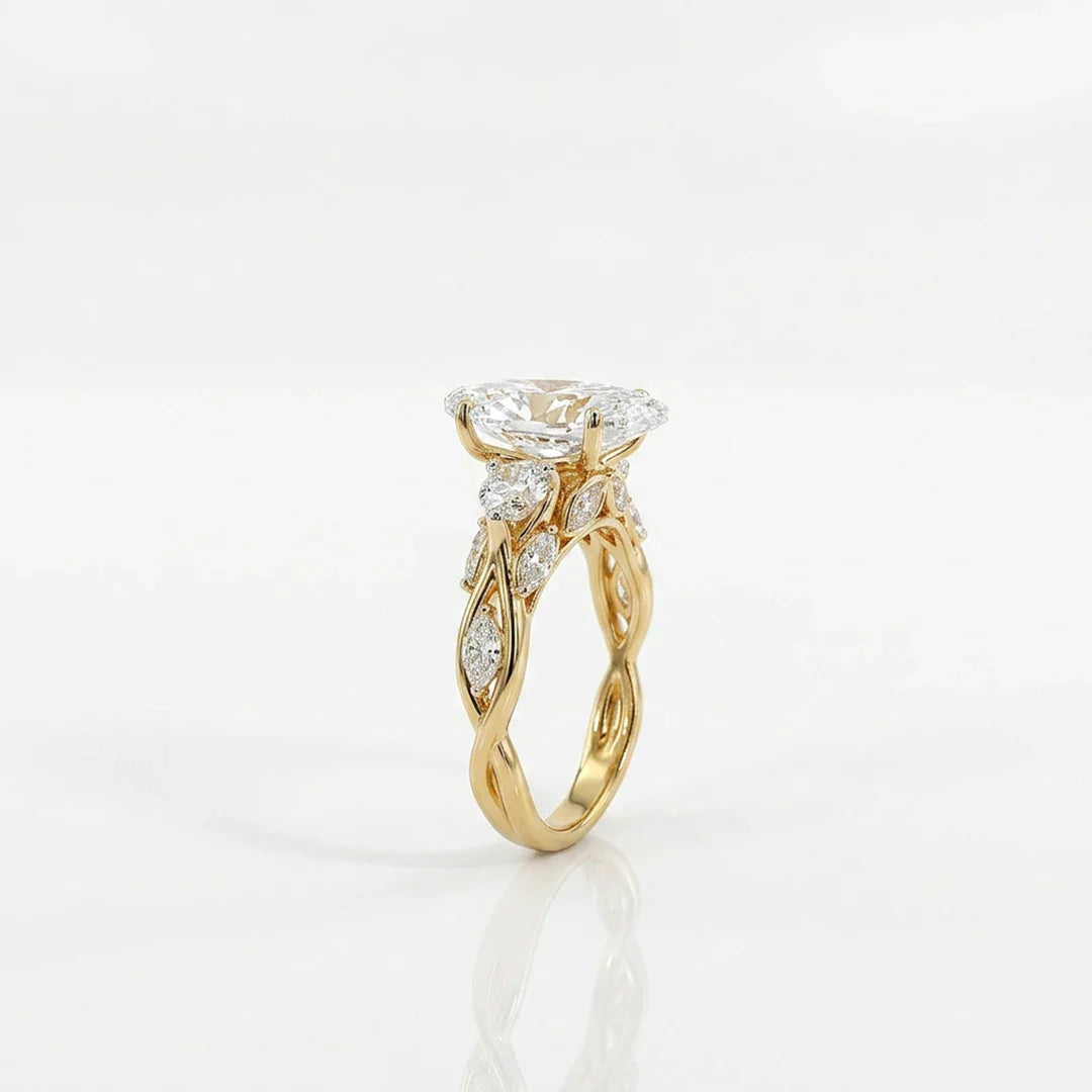 Marquise Crown Solitaire Ring