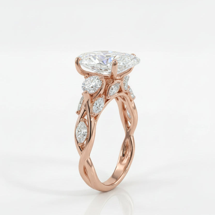 Marquise Crown Solitaire Ring