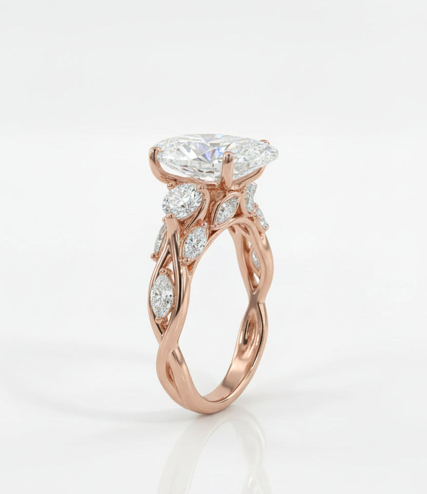 Marquise Crown Solitaire Ring