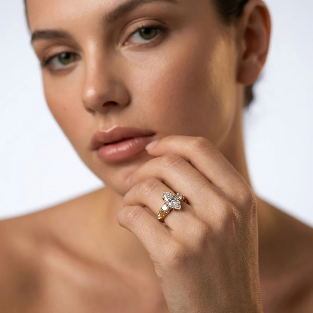 Marquise Crown Solitaire Ring