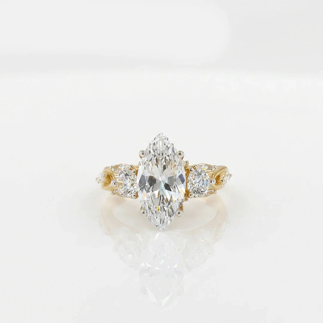 Marquise Crown Solitaire Ring