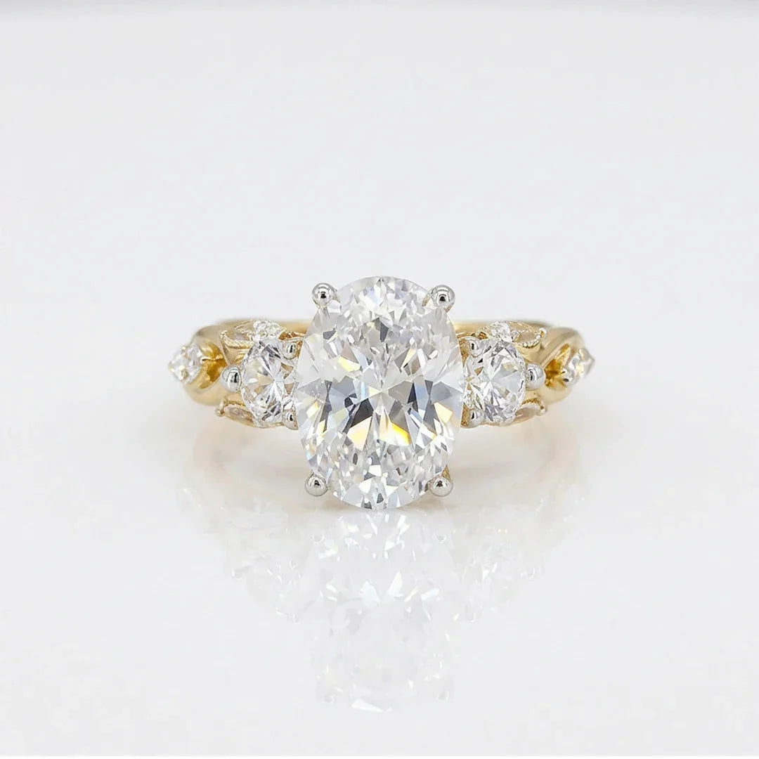 Oval Twist Solitaire Ring