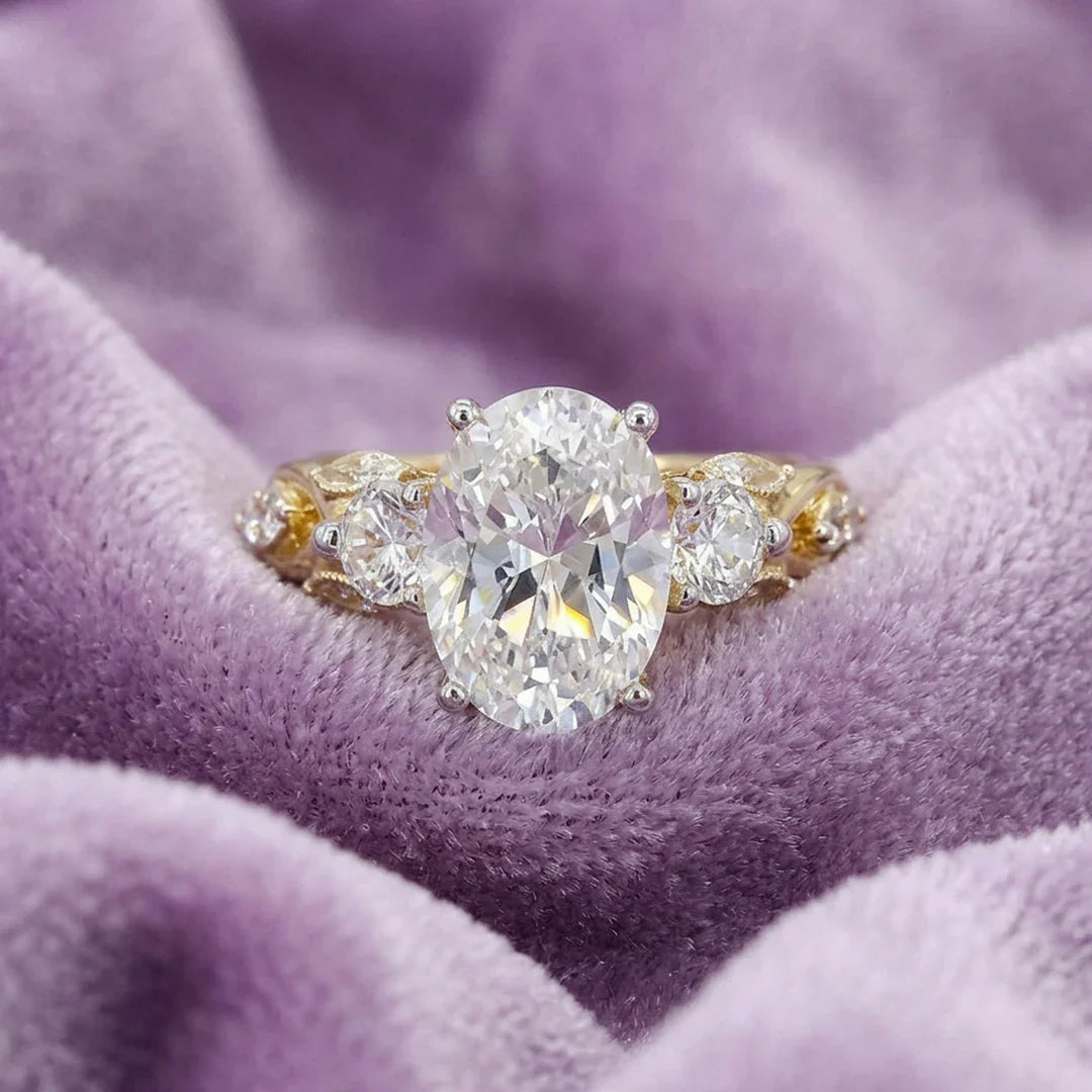 Oval Twist Solitaire Ring