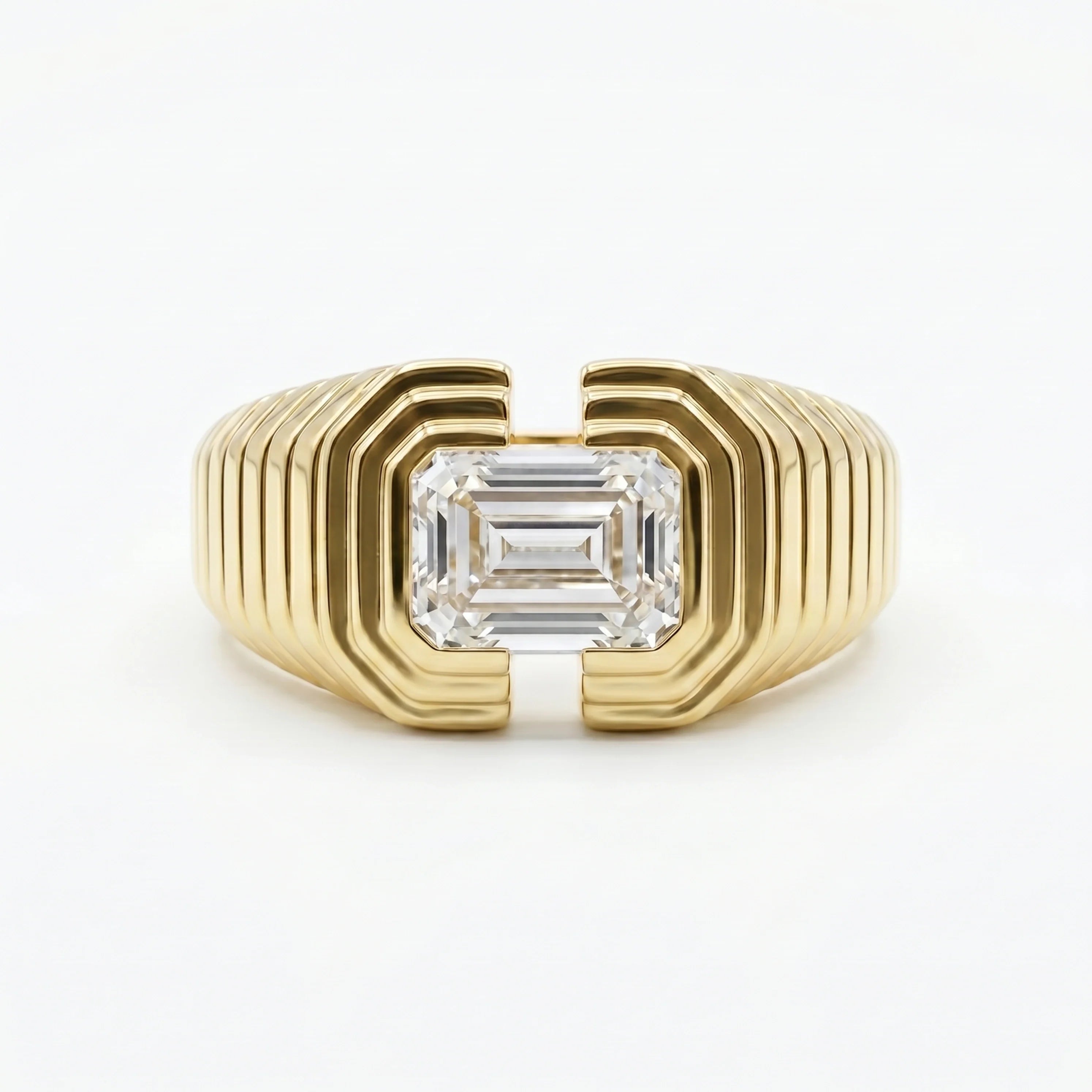 Gold Emerald Frame Ring