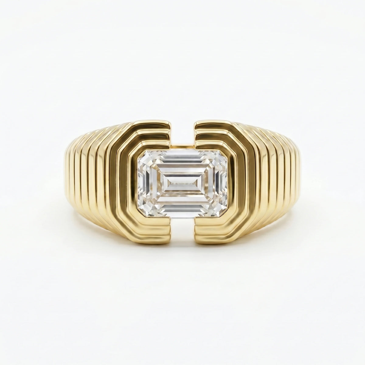 Gold Emerald Frame Ring