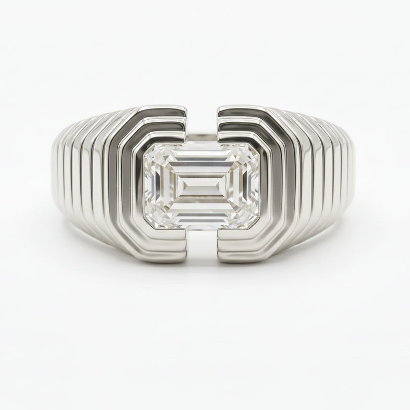 Gold Emerald Frame Ring