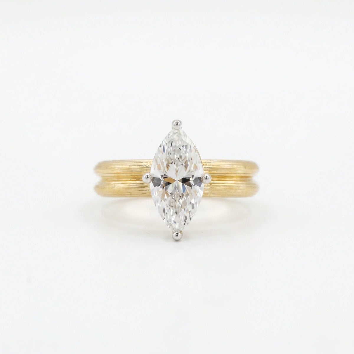 Gold Marquise Duo Ring Set
