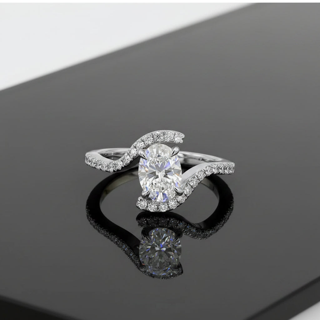 Oval Solitaire Wrap Rings
