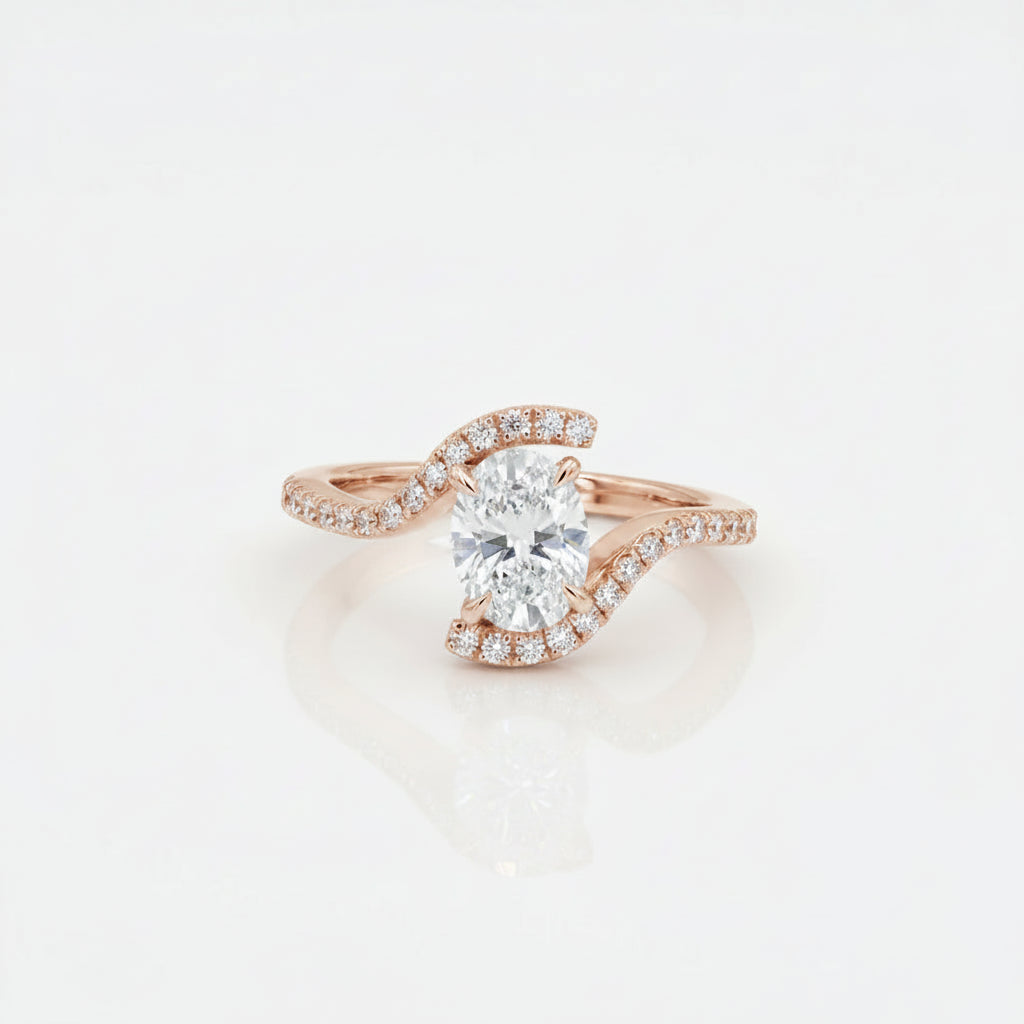 Oval Solitaire Wrap Rings