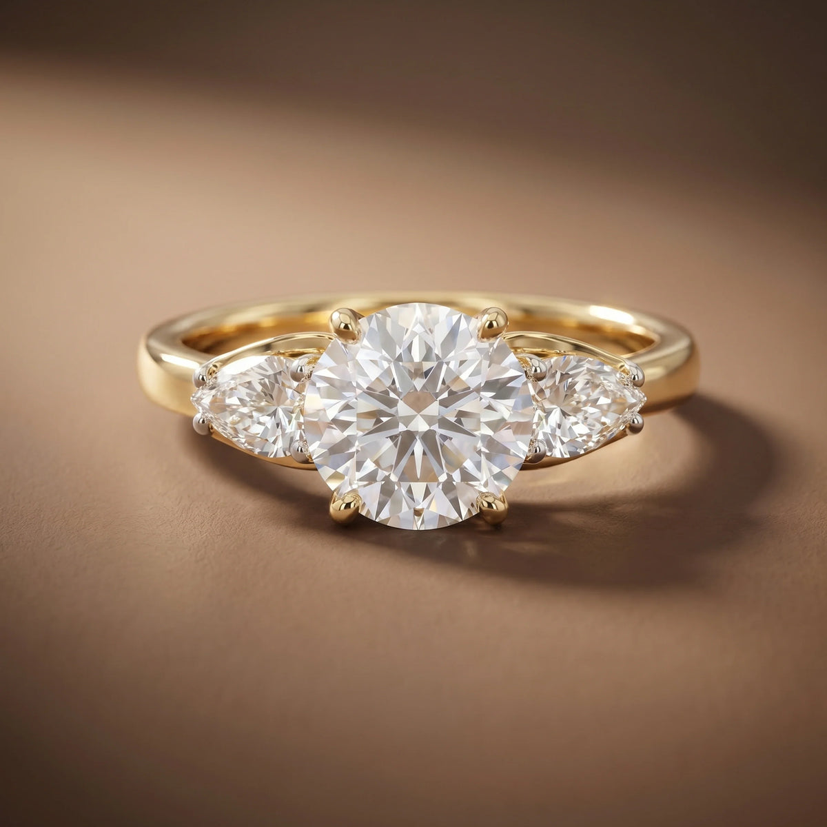 Gold Trinity Stone Ring