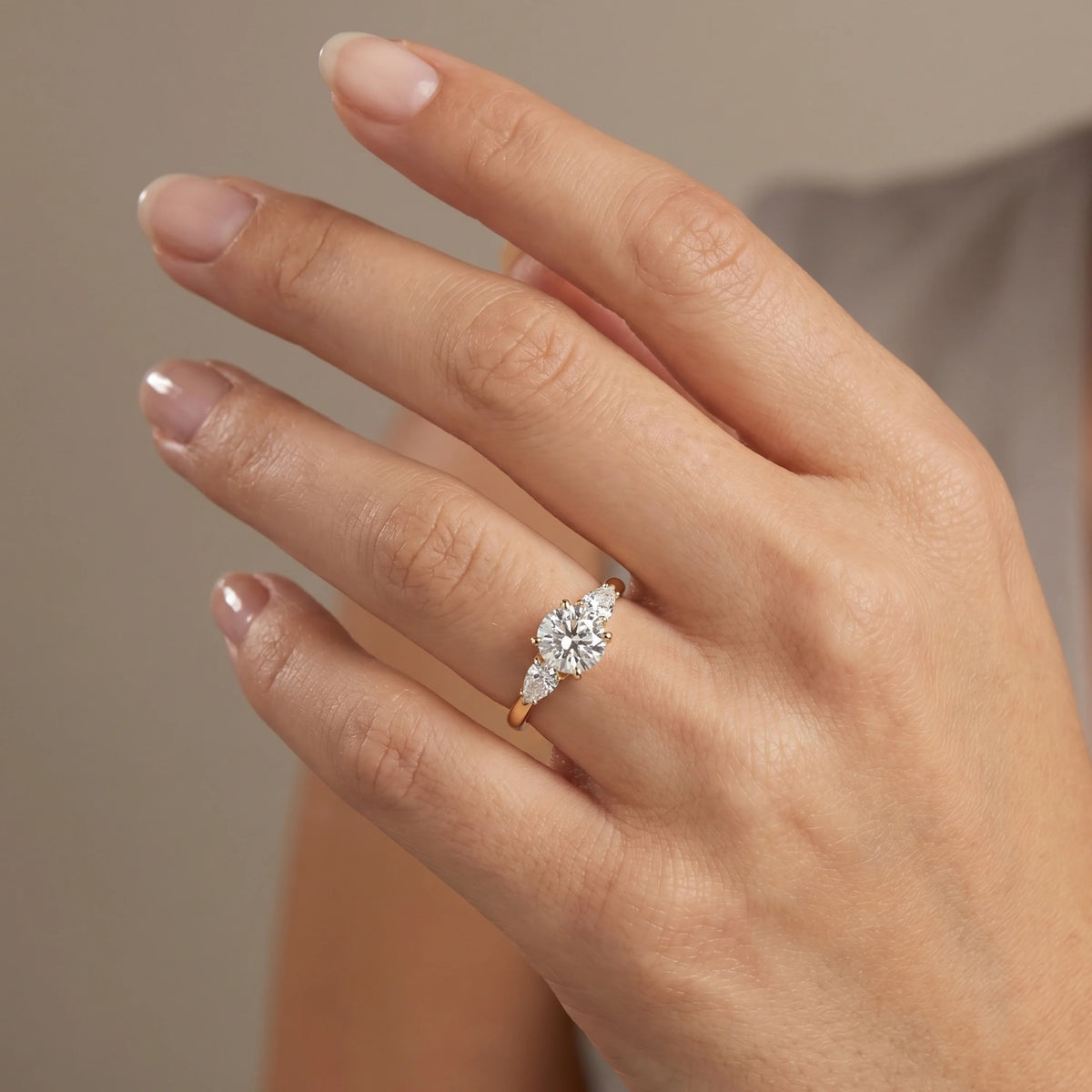 Gold Trinity Stone Ring