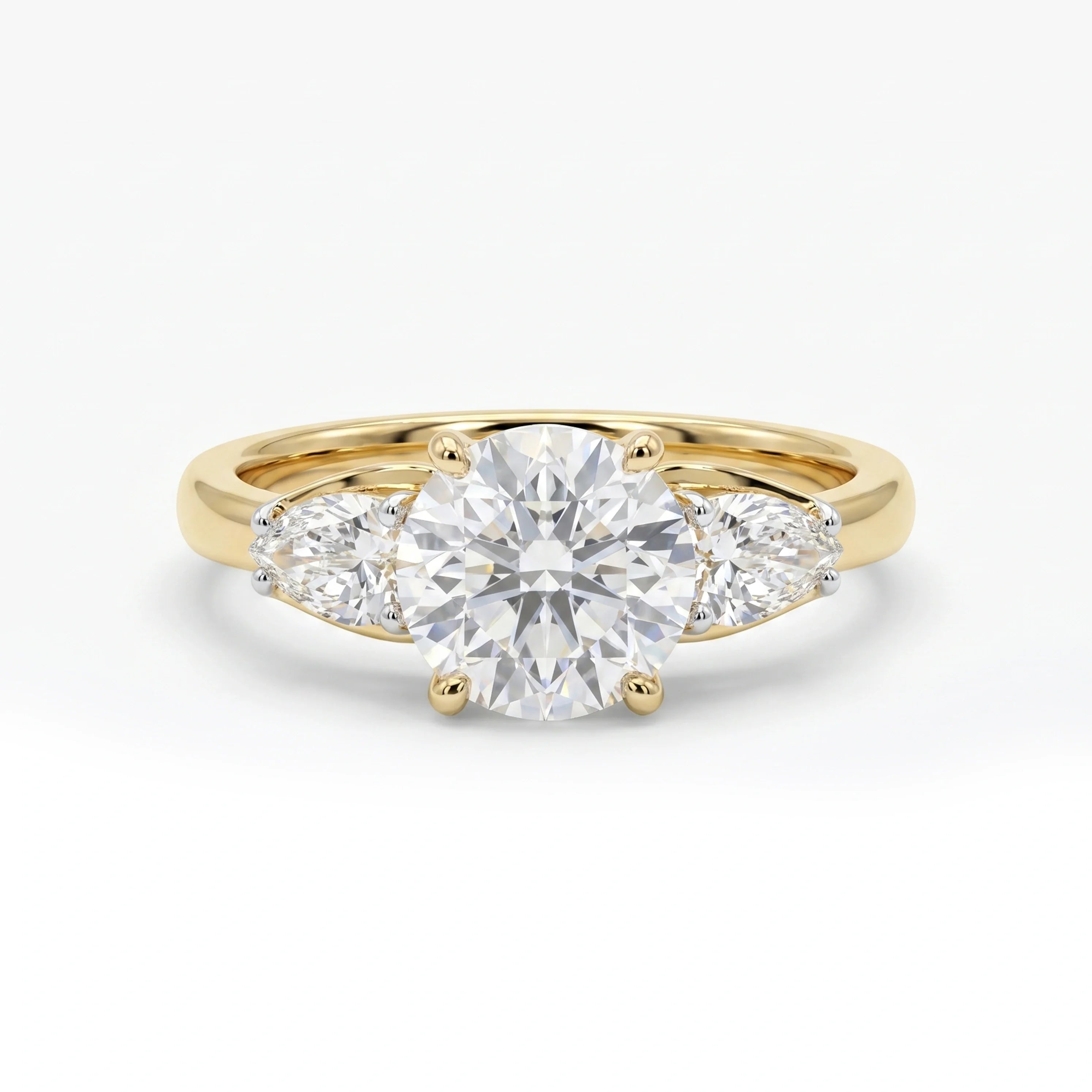 Gold Trinity Stone Ring