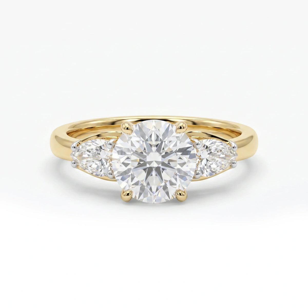 Gold Trinity Stone Ring