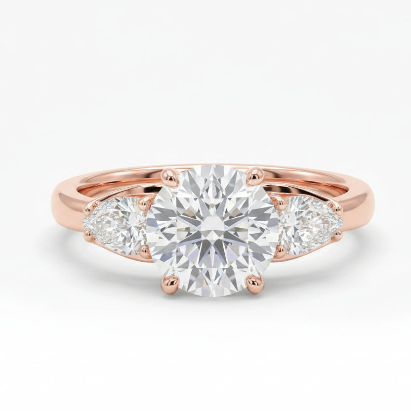 Gold Trinity Stone Ring