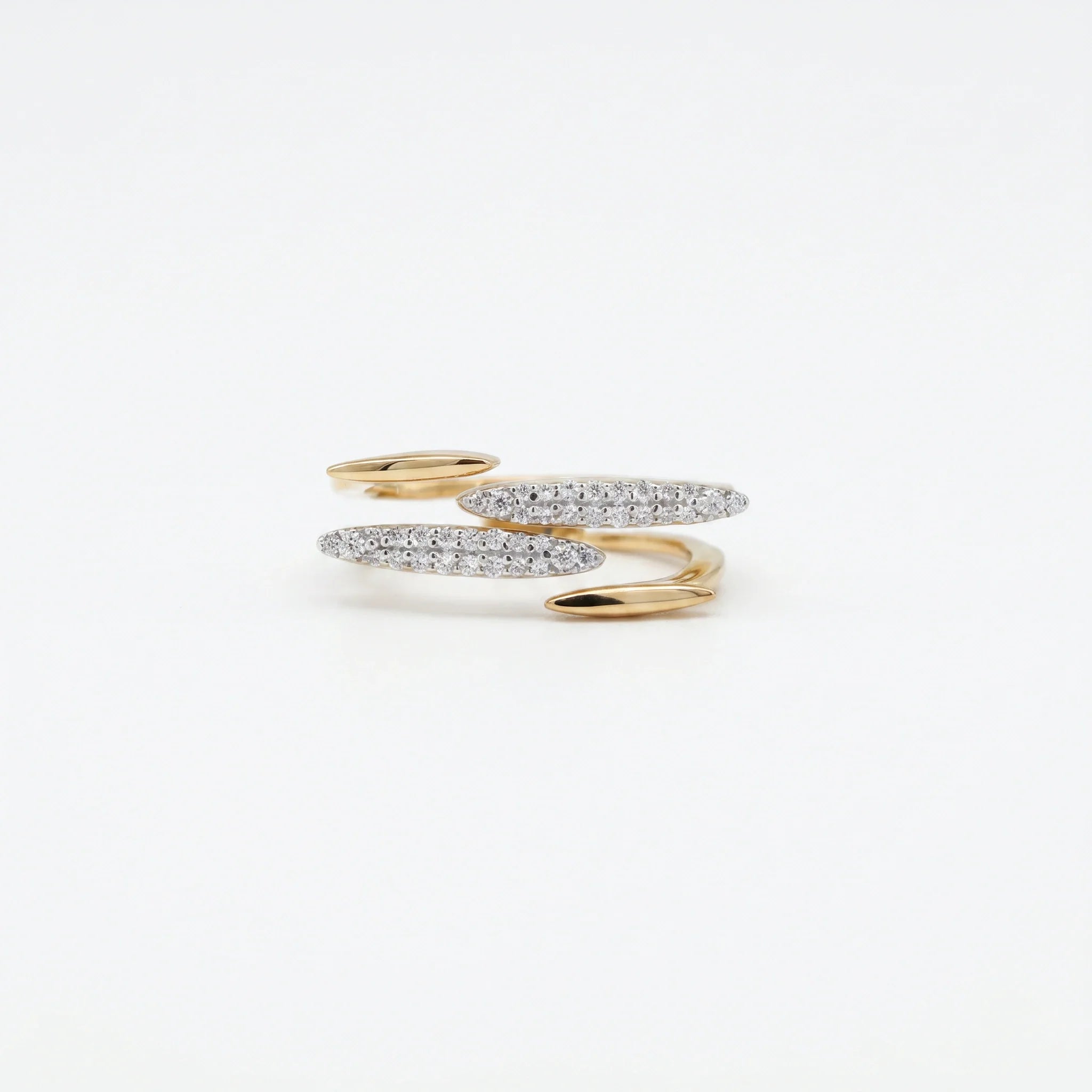 Gold Ribbon Crossover Ring
