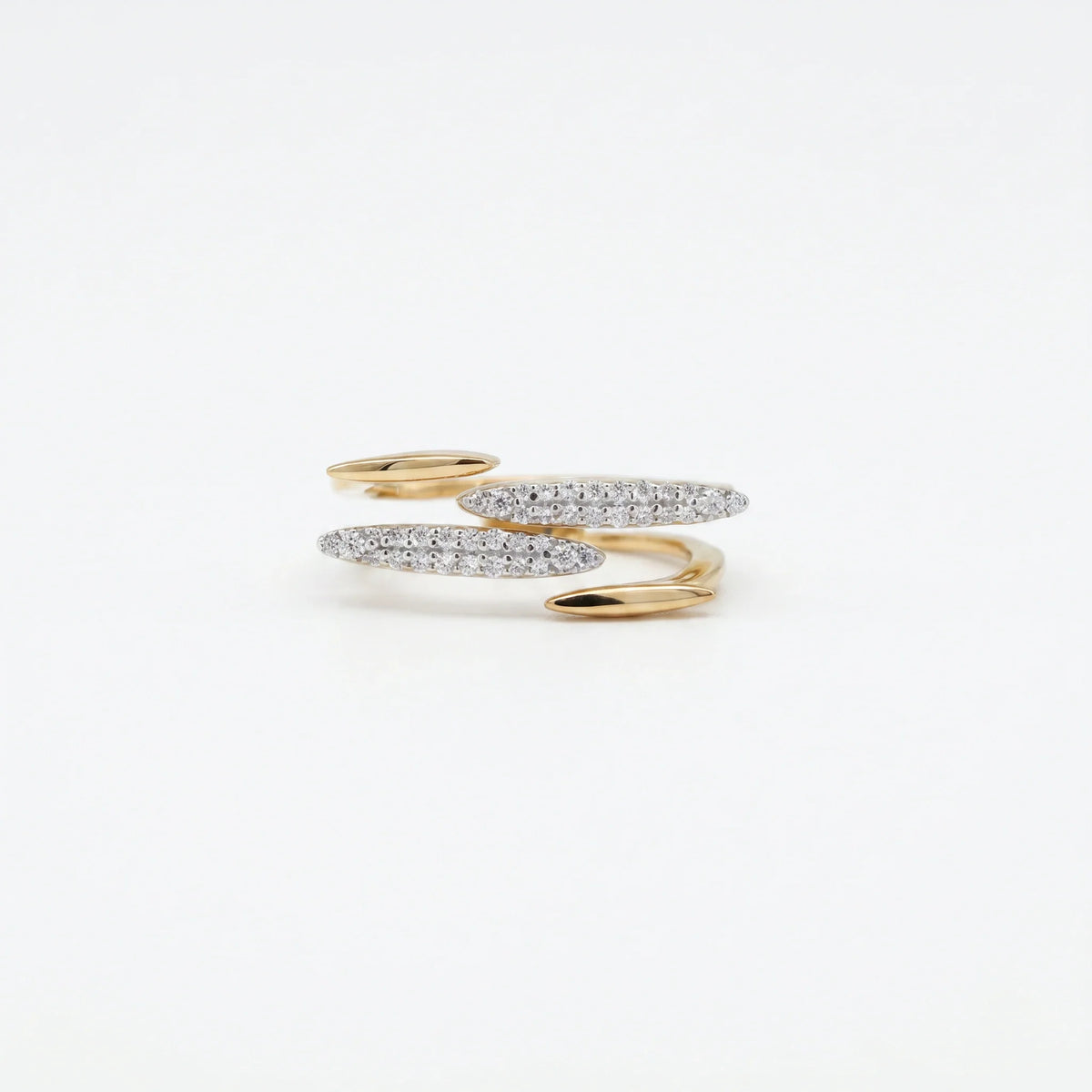 Gold Ribbon Crossover Ring