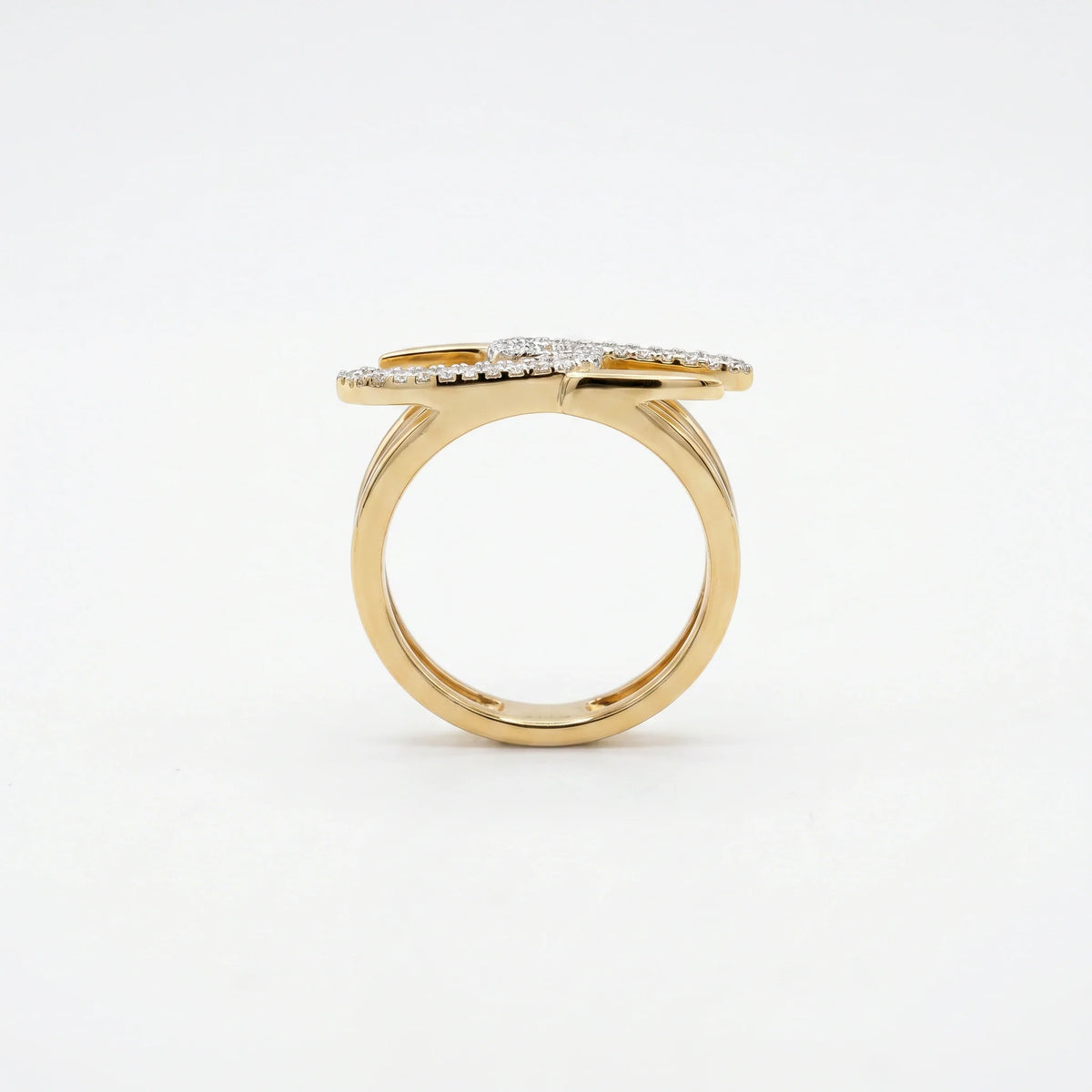 Gold Ribbon Crossover Ring