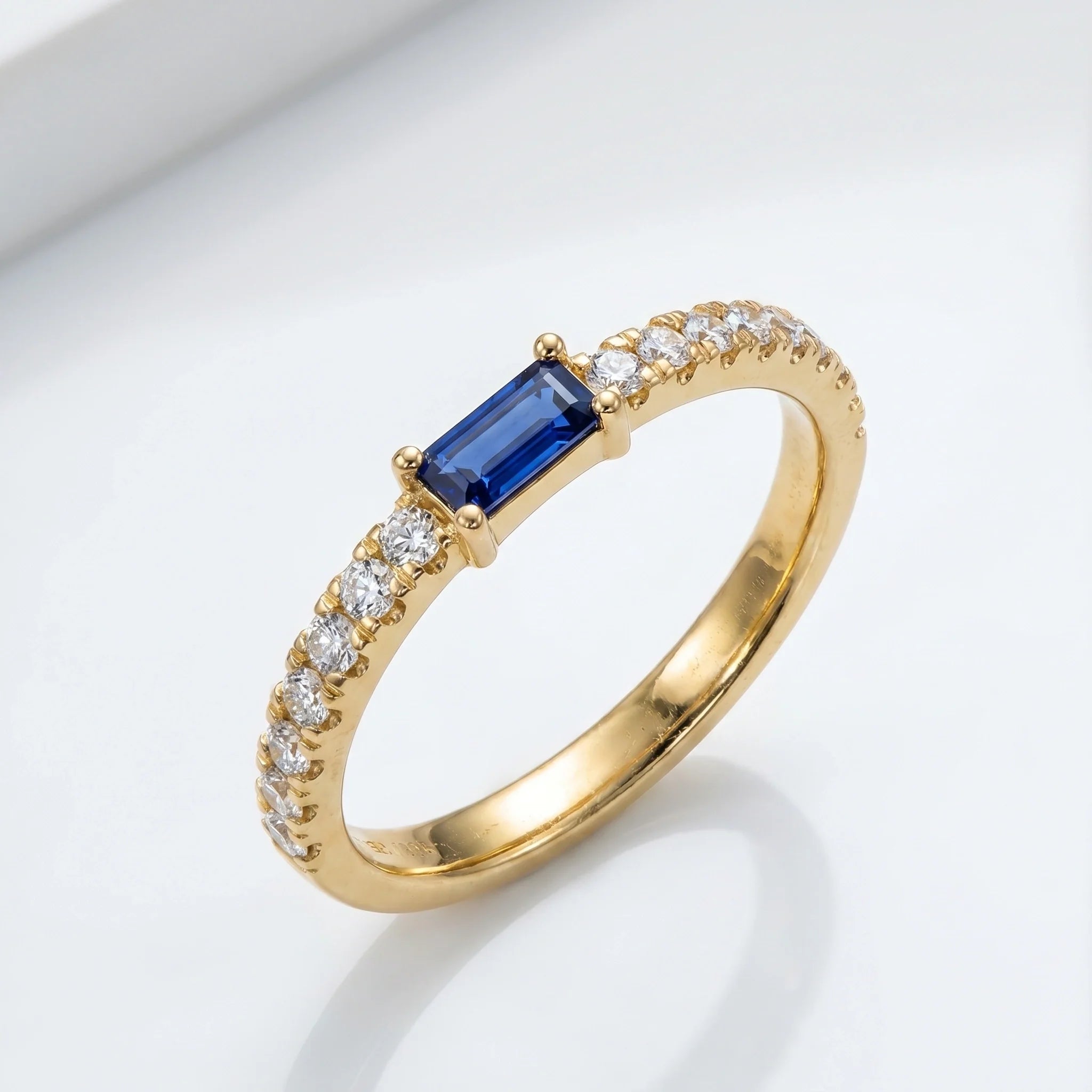 Gold Sapphire Baguette Ring