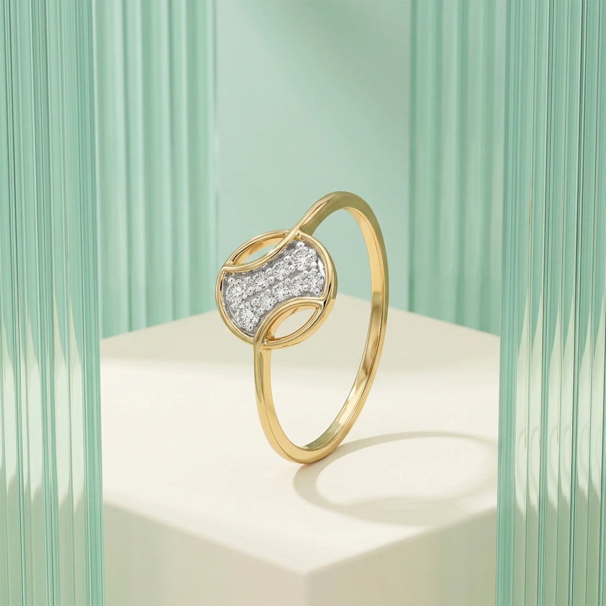 Gold Eclipse Arc Ring