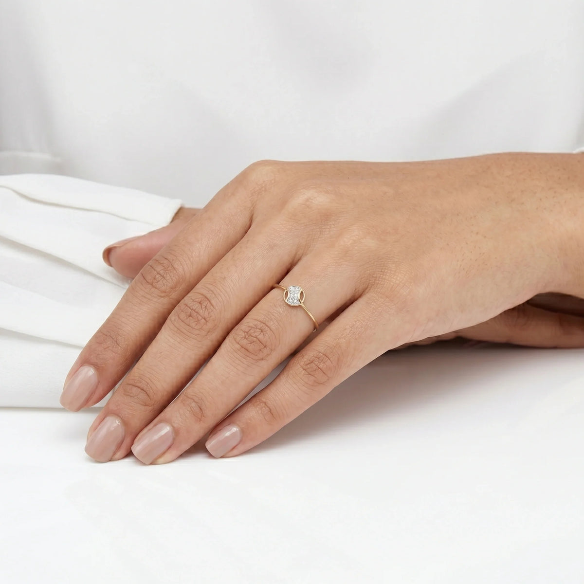 Gold Eclipse Arc Ring