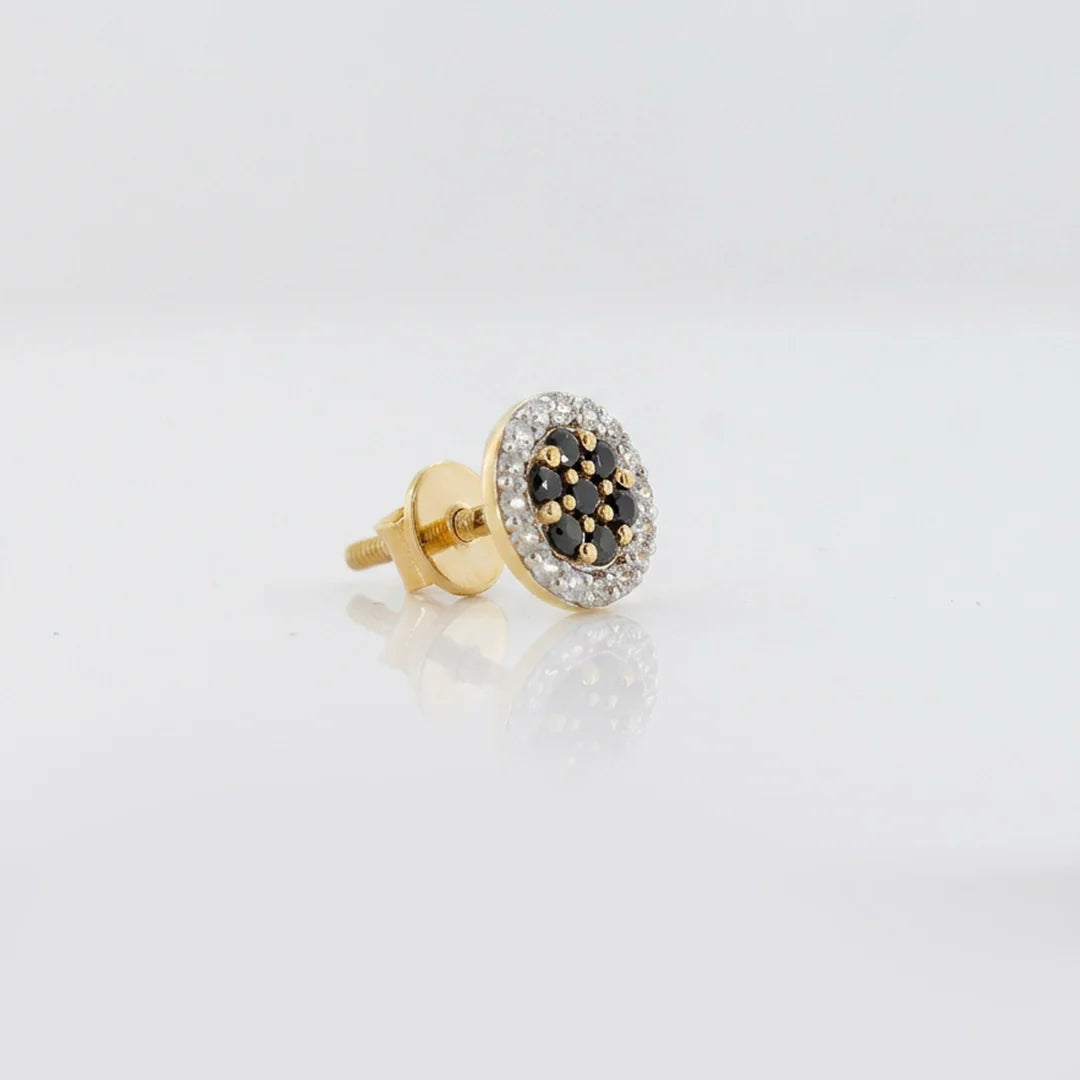 Gold Noir Halo Stud