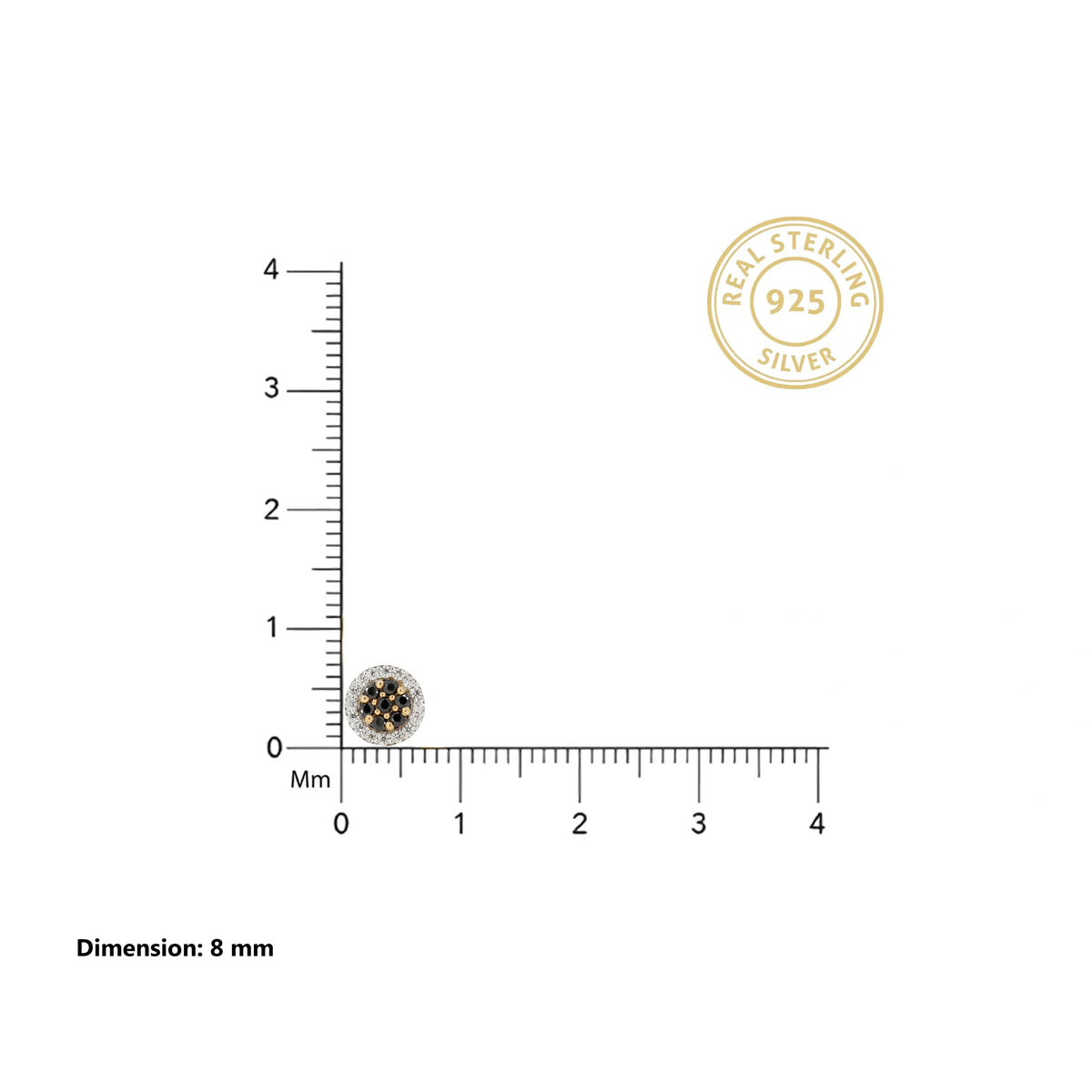Gold Noir Halo Stud