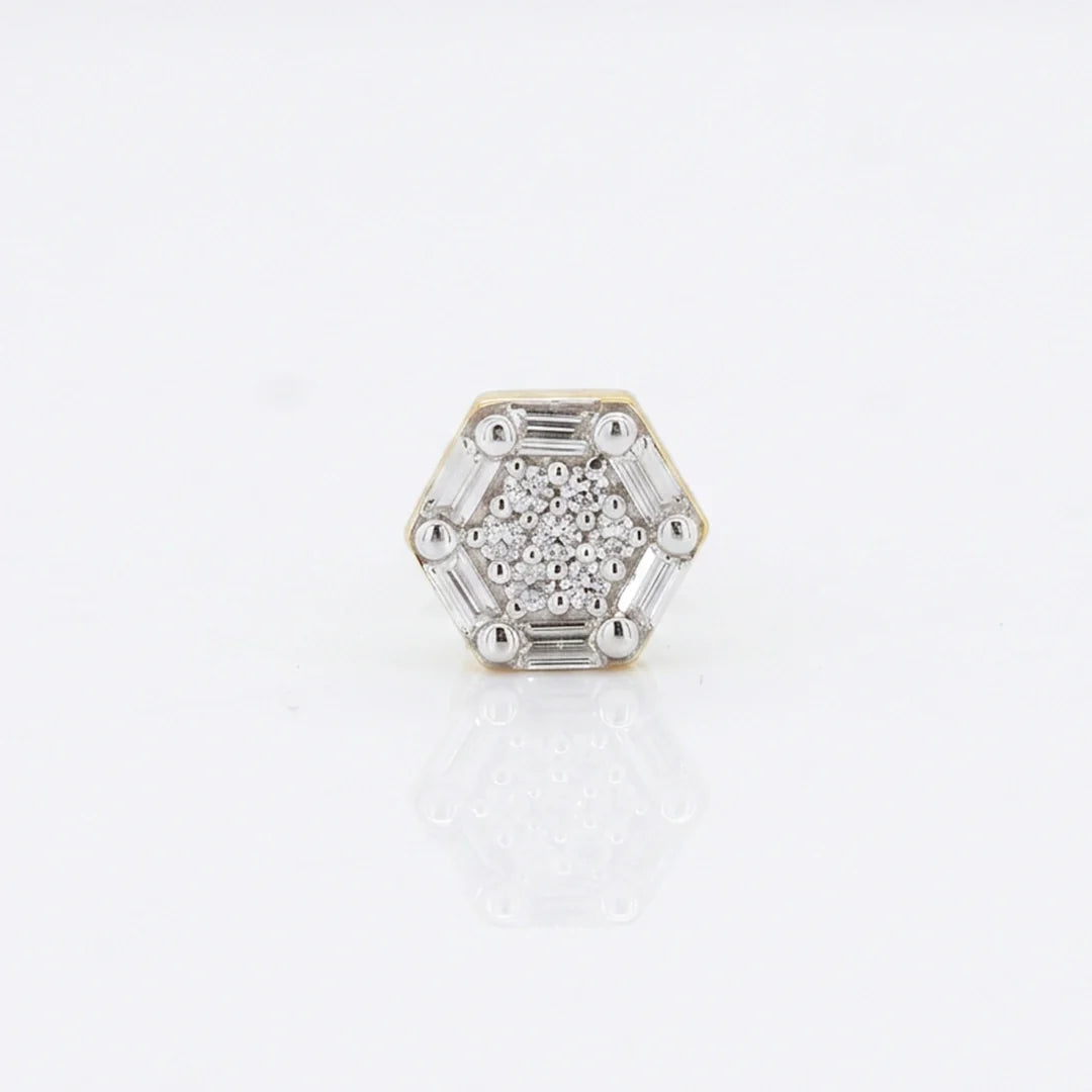 Gold Hexa Cluster Stud