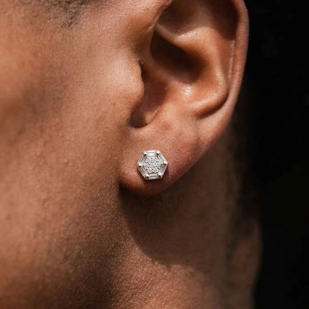 Gold Hexa Cluster Stud