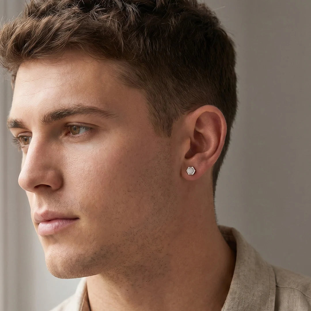 Gold Hexa Cluster Stud