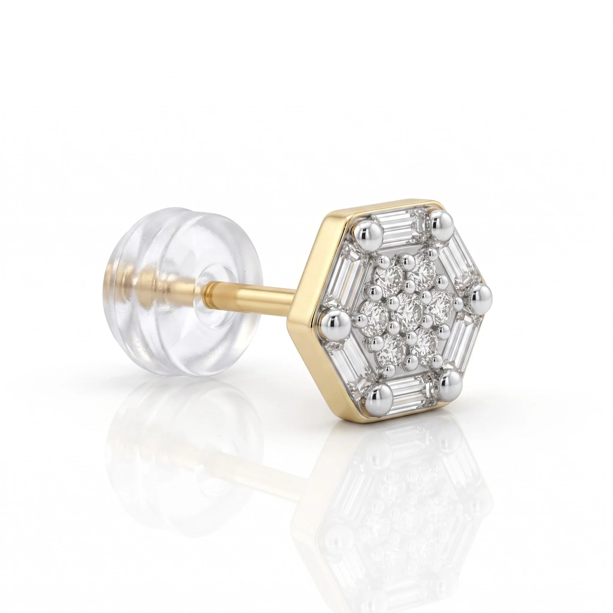 Gold Hexa Cluster Stud