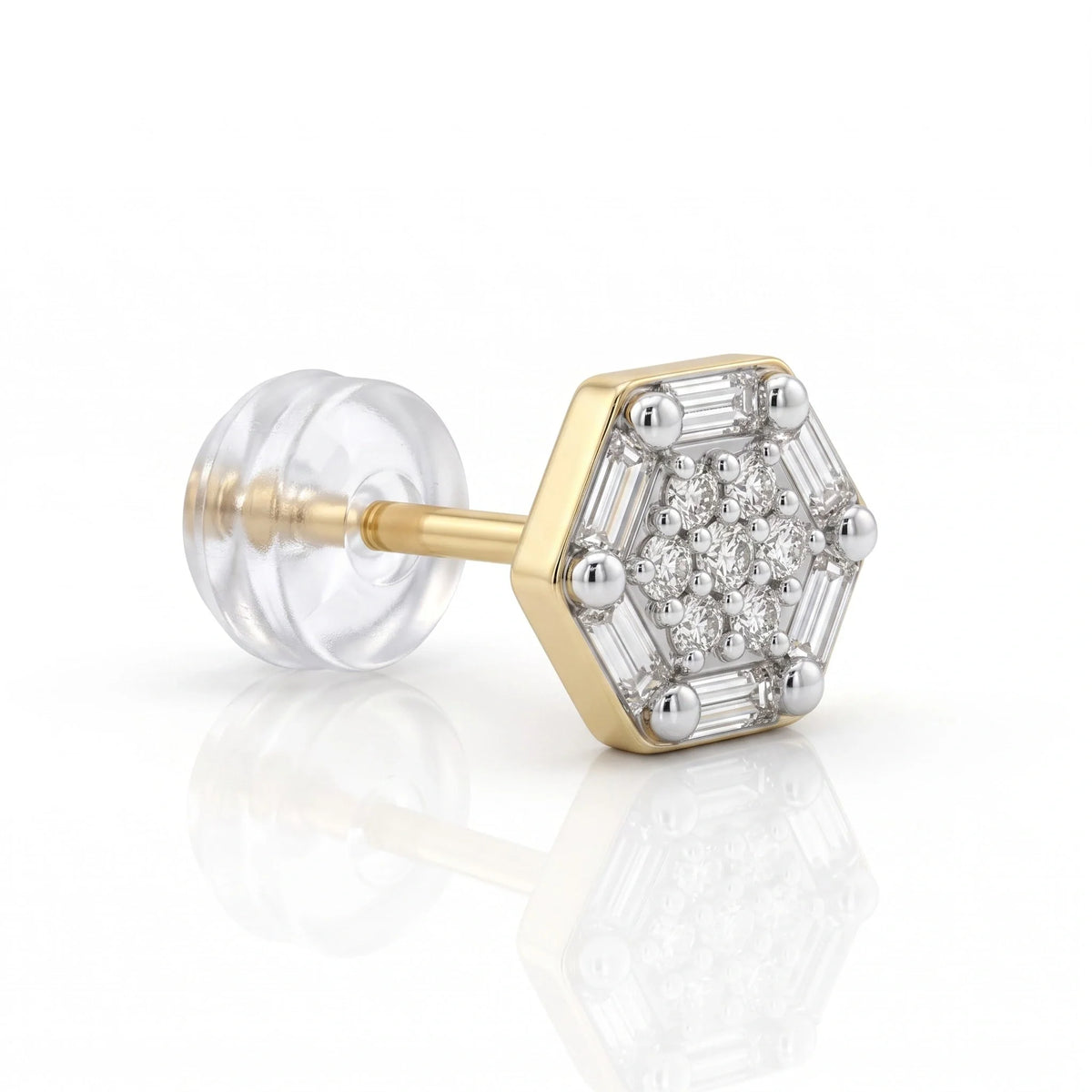 Gold Hexa Cluster Stud