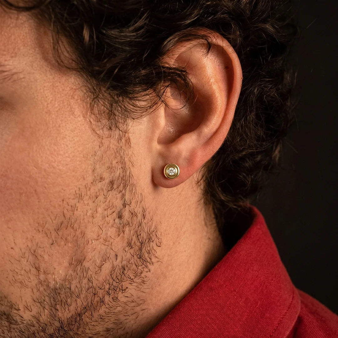Gold Orbit Halo Stud