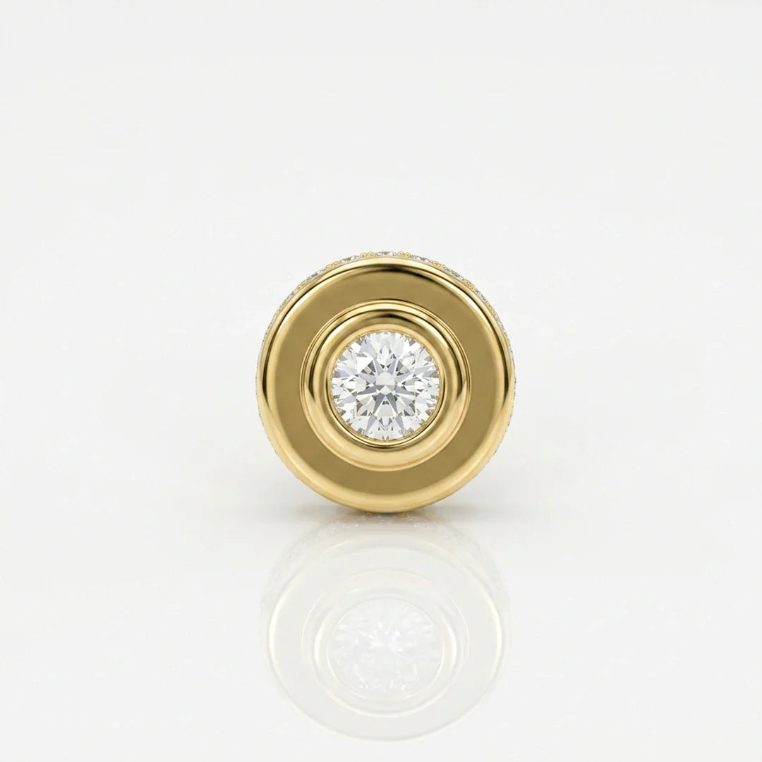 Gold Orbit Halo Stud