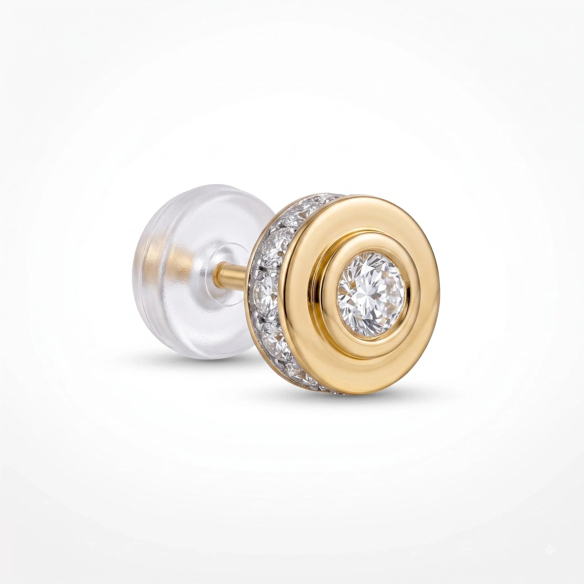 Gold Orbit Halo Stud
