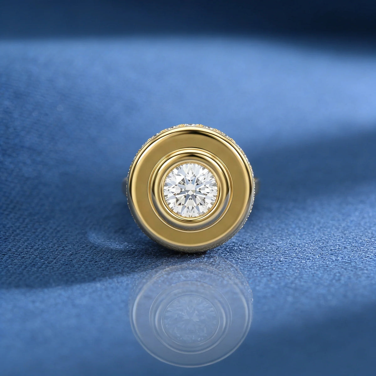 Gold Orbit Halo Stud
