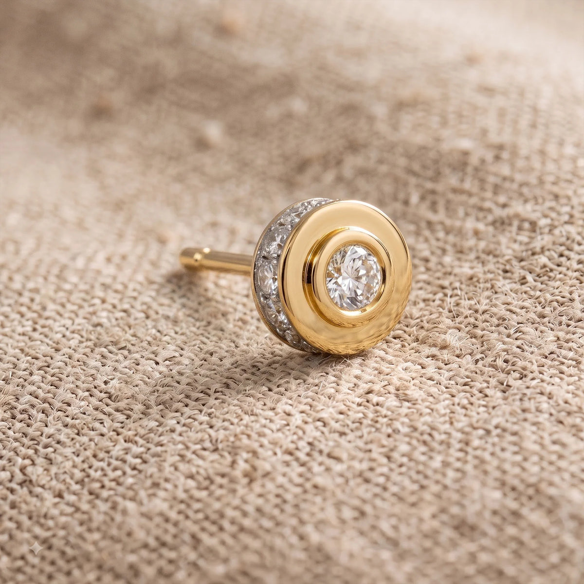 Gold Orbit Halo Stud