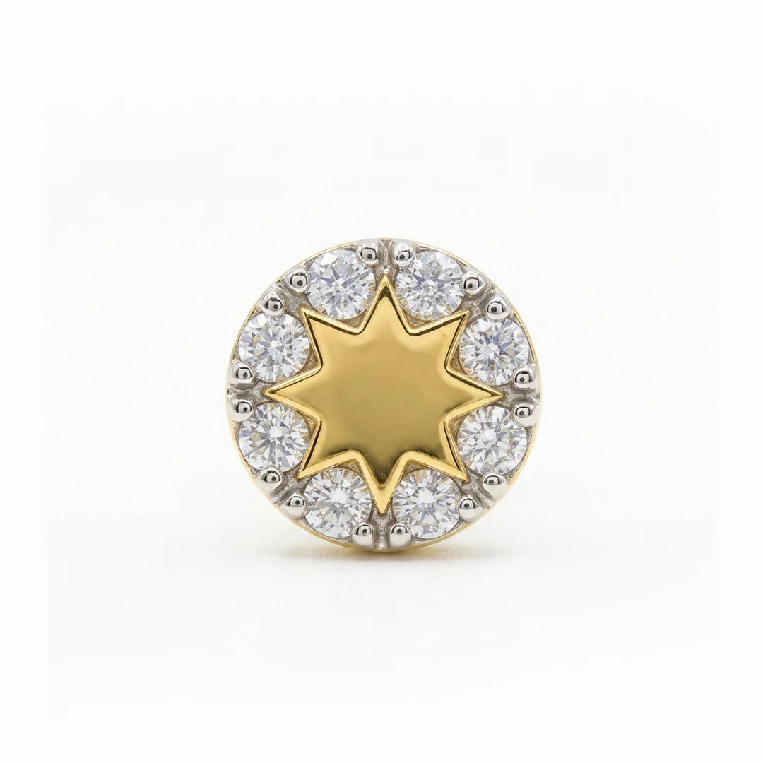 Gold Starburst Halo Stud Earrings