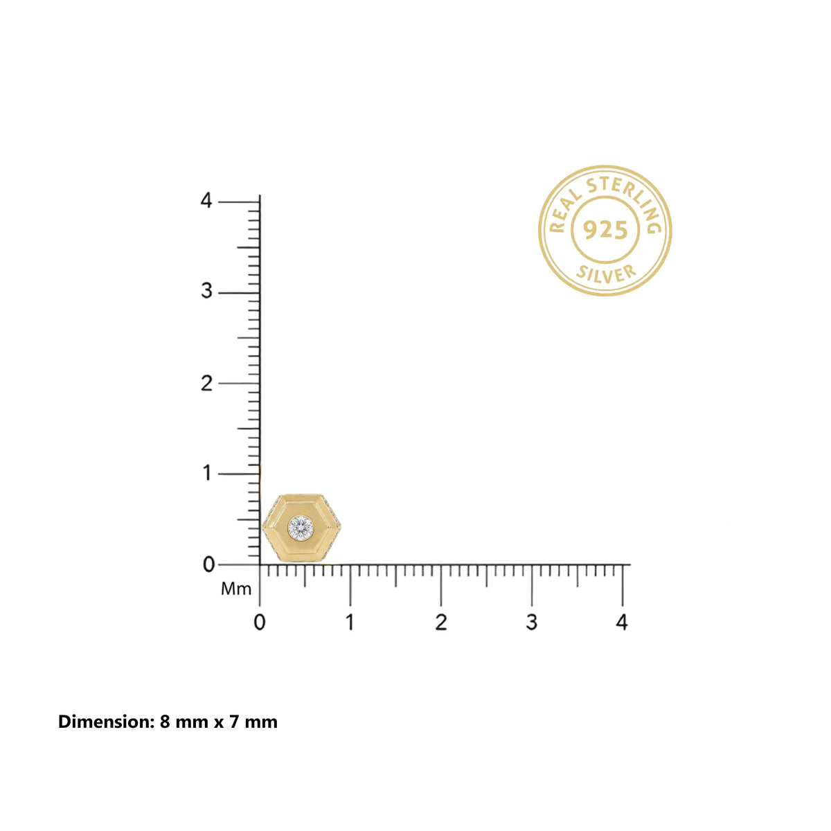 Gold Hex Core Stud