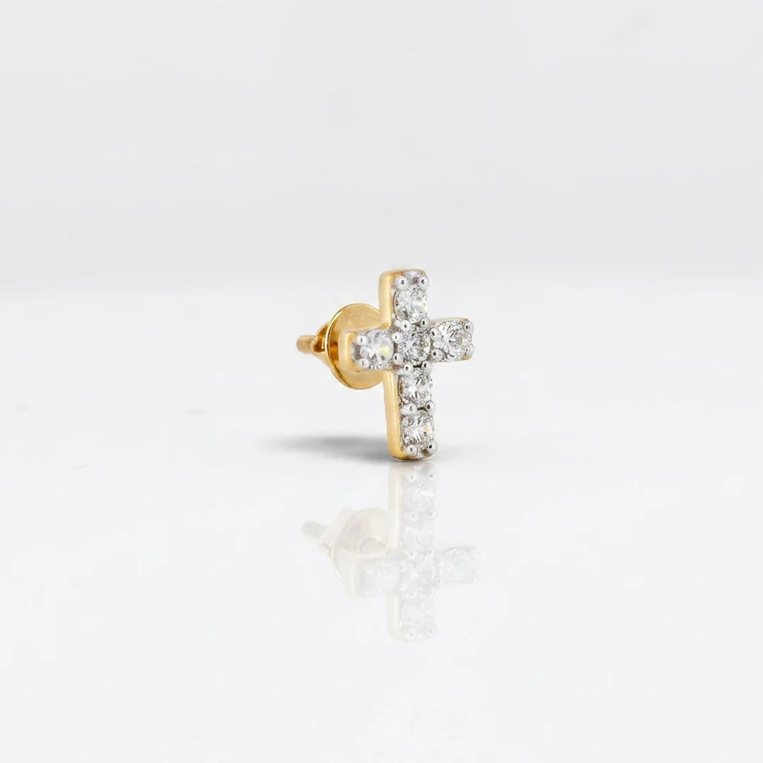 Gold Star Halo Stud Earrings