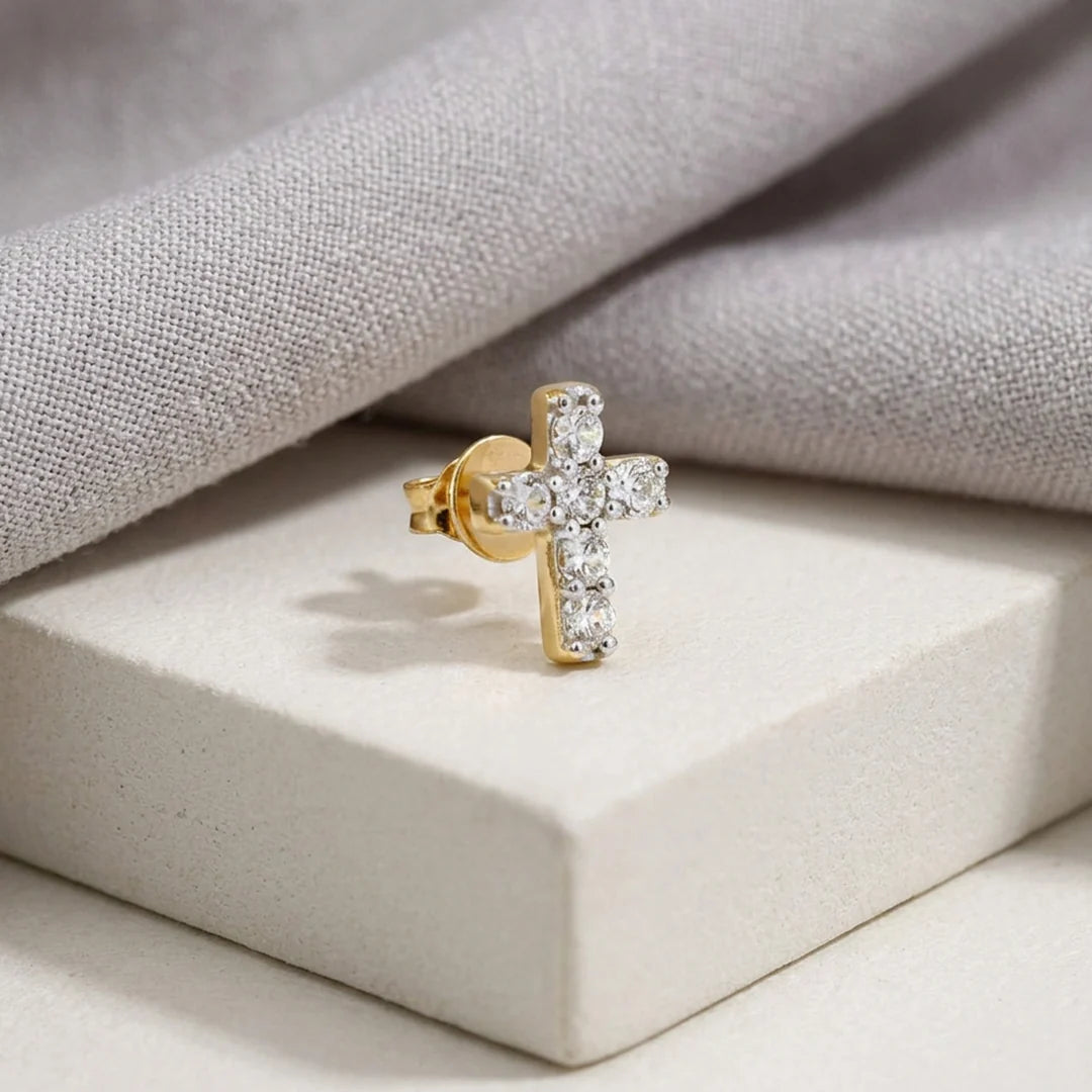 Gold Star Halo Stud Earrings