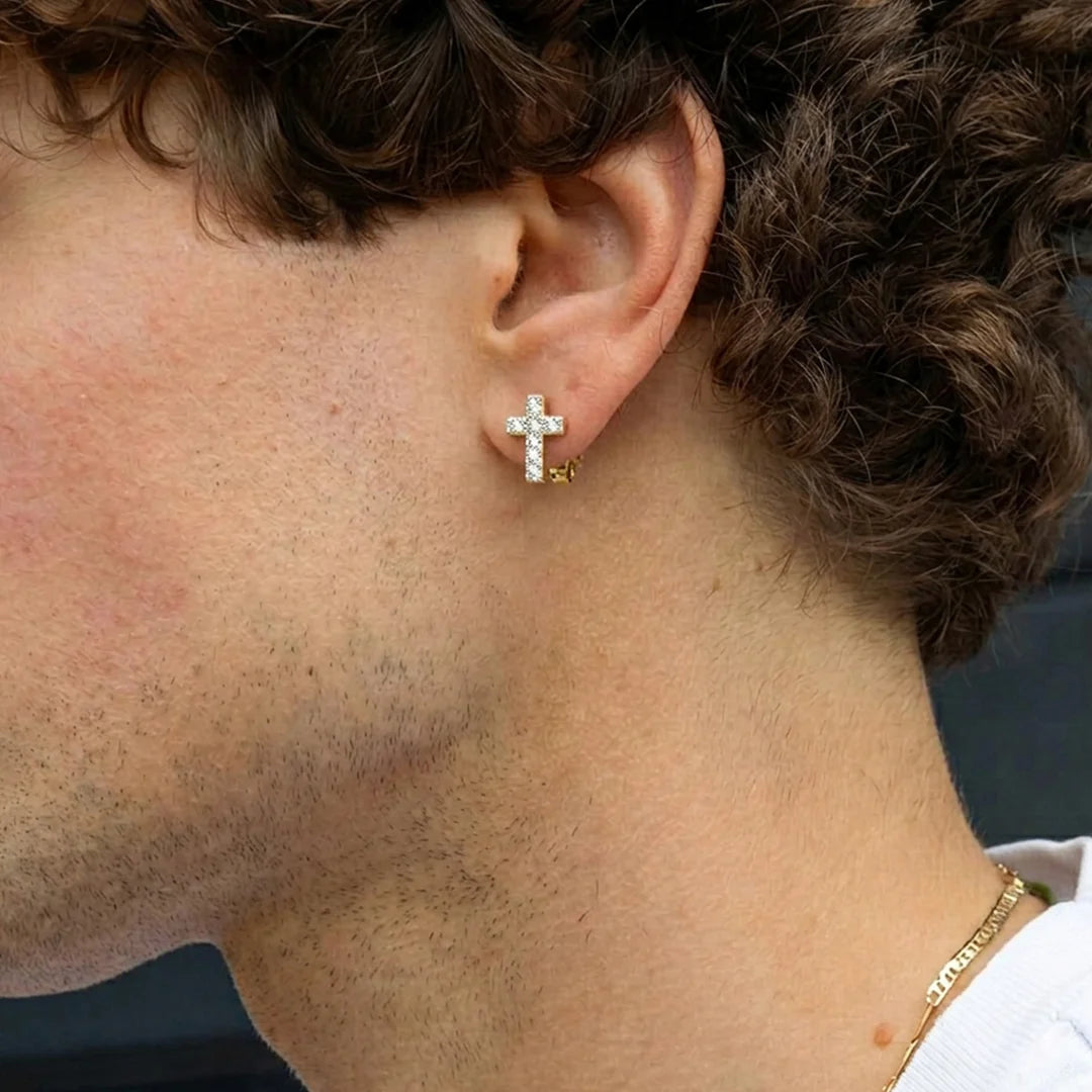 Gold Star Halo Stud Earrings